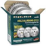 Bayerwald Kreissägeblatt Set Ø250 (3 tlg.) - für Holz Längs & Querschnitte Allround - geeignet für Tischkreissägen von Bosch, Metabo, Scheppach, Festool uvm. - z.B. für Dewalt DWE 7492