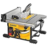 Dewalt Tischkreissäge DWE7485 (1.850 Watt, 210 mm, 65 mm max. Schnittbereich, sehr kompakt, beidseitiger Parallelanschlag, AirLock-kompatible, inkl. Sägeblatt, Schiebestock, Montagewerkzeug)